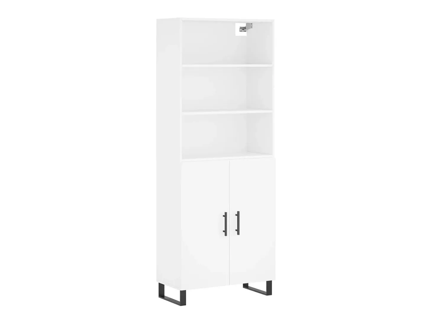 Aparador alto madera contrachapada blanco 69,5x34x180 cm