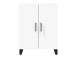 Aparador alto madera contrachapada blanco 69,5x34x180 cm