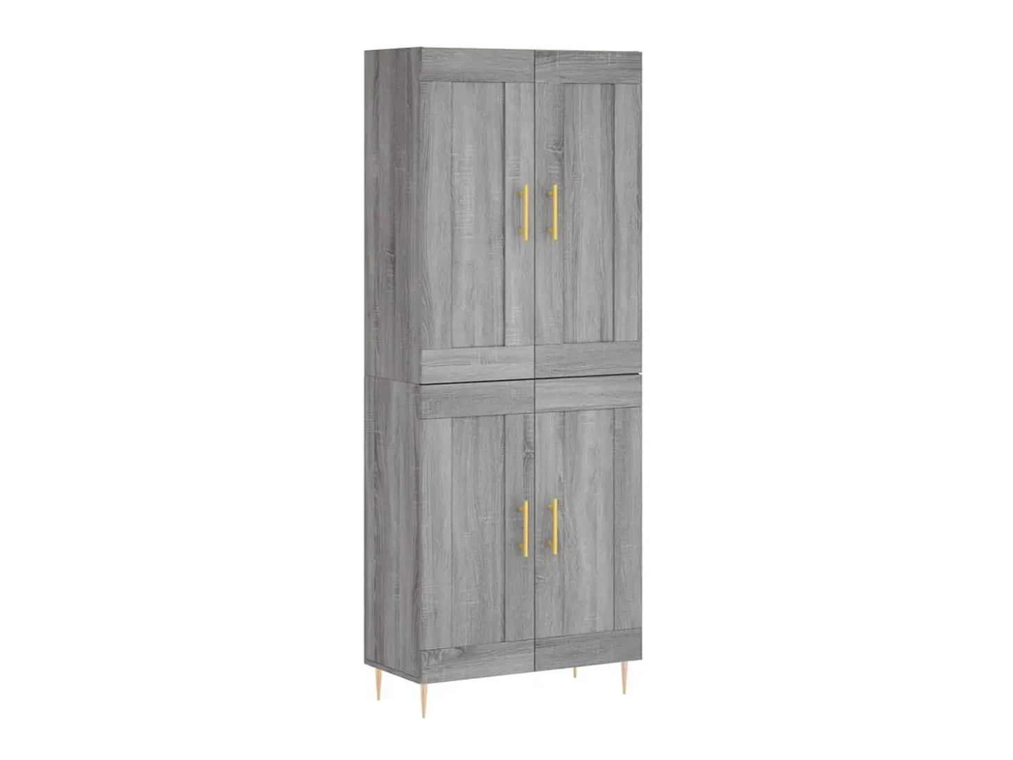Aparador alto madera contrachapada gris sonoma 69,5x34x180 cm ES627273