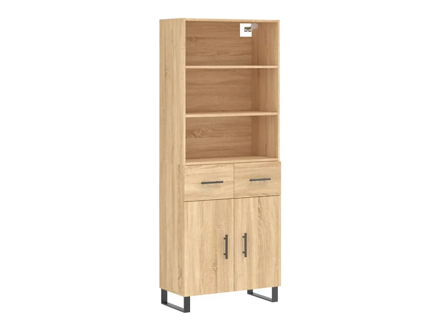 Aparador alto madera contrachapada color roble 69,5x34x180 cm