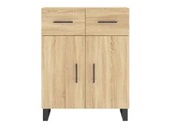 Aparador alto madera contrachapada color roble 69,5x34x180 cm
