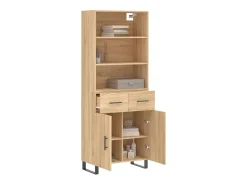 Aparador alto madera contrachapada color roble 69,5x34x180 cm