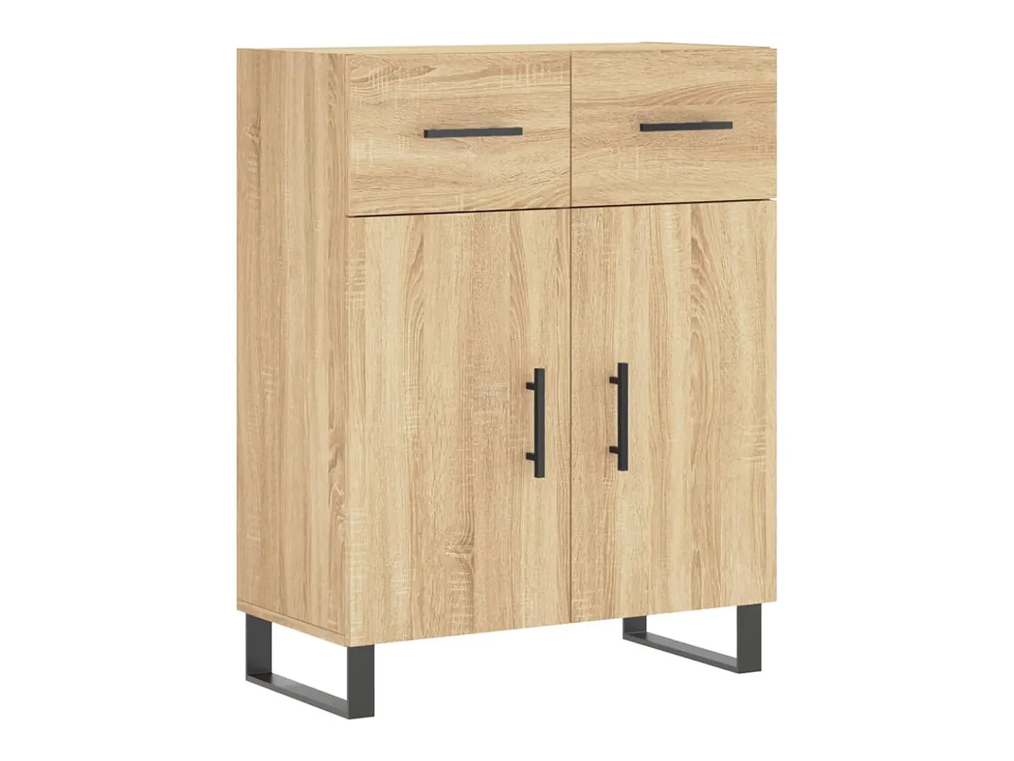Aparador alto madera contrachapada color roble 69,5x34x180 cm
