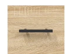 Aparador alto madera contrachapada color roble 69,5x34x180 cm