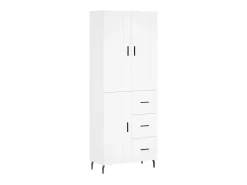 Aparador alto madera contrachapada blanco 69,5x34x180 cm ES25589