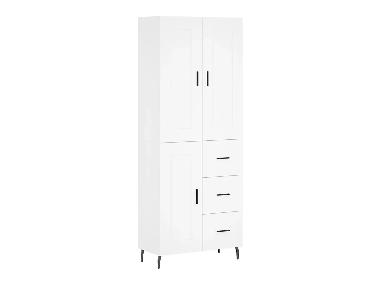 Aparador alto madera contrachapada blanco 69,5x34x180 cm ES25589
