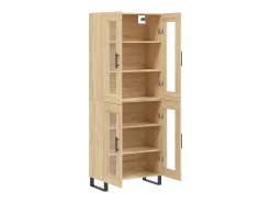 Aparador alto madera contrachapada color roble 69,5x34x180 cm