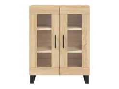 Aparador alto madera contrachapada color roble 69,5x34x180 cm
