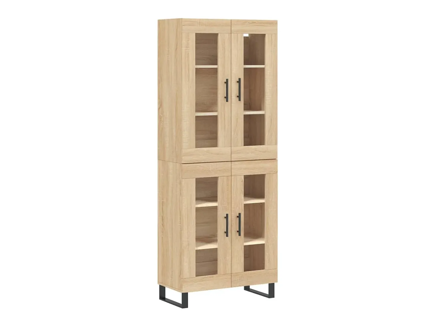 Aparador alto madera contrachapada color roble 69,5x34x180 cm
