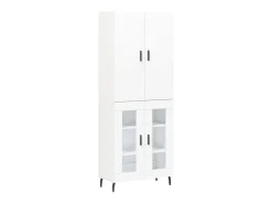 Aparador alto madera contrachapada blanco 69,5x34x180 cm