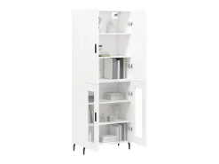 Aparador alto madera contrachapada blanco 69,5x34x180 cm