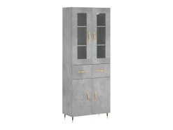 Aparador alto madera contrachapada gris hormigón 69,5x34x180 cm ES88068