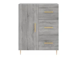 Aparador alto madera contrachapada gris sonoma 69,5x34x180 cm
