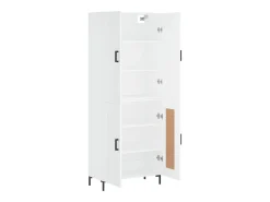 Aparador alto madera contrachapada blanco 69,5x34x180 cm ES48723