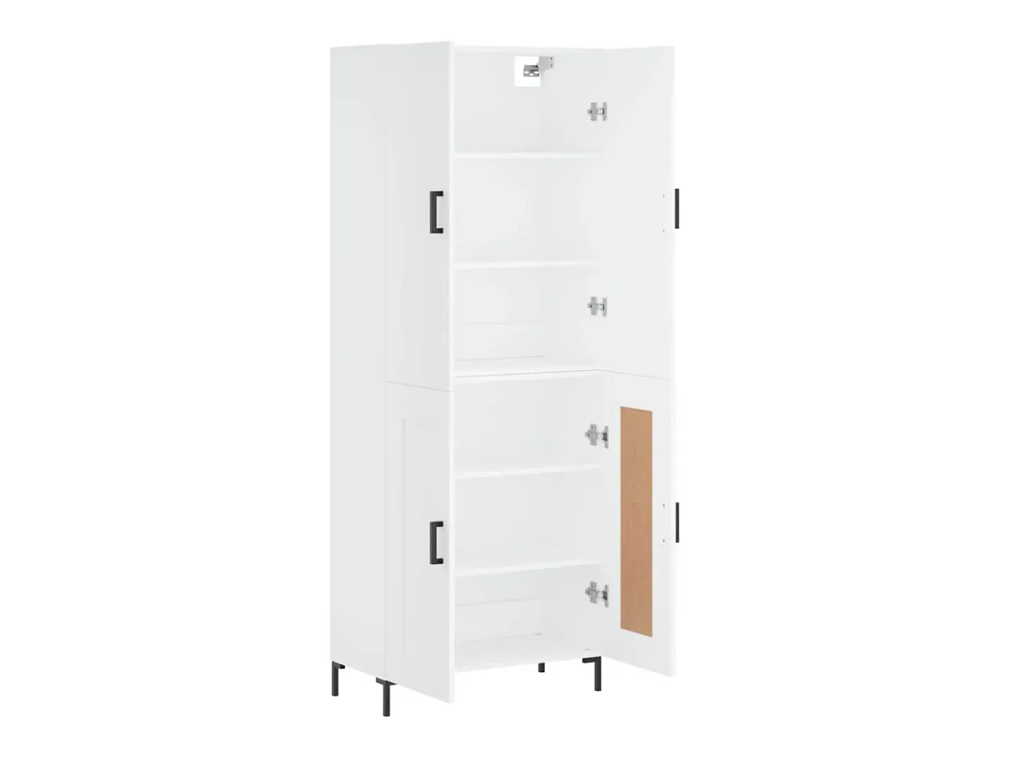 Aparador alto madera contrachapada blanco 69,5x34x180 cm ES48723