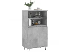 Aparador alto madera contrachapada gris hormigón 60x36x110 cm ES66472