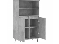 Aparador alto madera contrachapada gris hormigón 60x36x110 cm ES66472