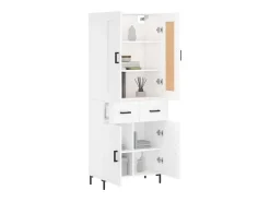 Aparador alto madera contrachapada blanco 69,5x34x180 cm ES77891