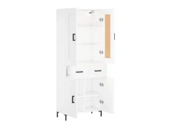 Aparador alto madera contrachapada blanco 69,5x34x180 cm ES77891