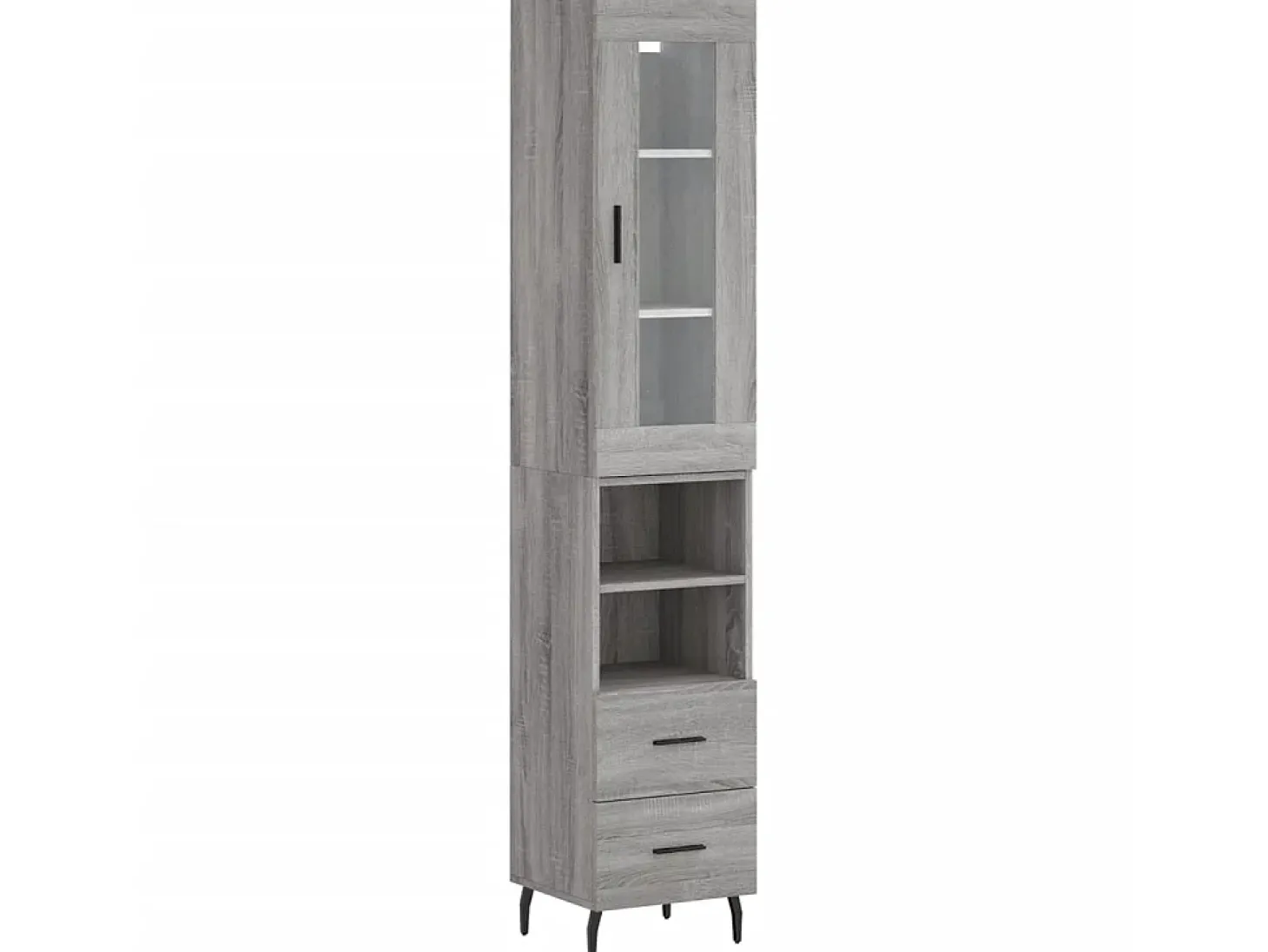 Aparador alto madera contrachapada gris Sonoma 34,5x34x180 cm ES38078