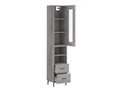 Aparador alto madera contrachapada gris Sonoma 34,5x34x180 cm ES38078