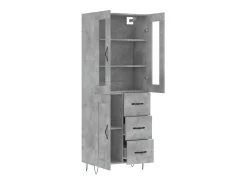 Aparador alto madera contrachapada gris hormigón 69,5x34x180 cm ES54109