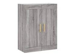 Aparador alto madera contrachapada gris sonoma 69,5x34x180 cm