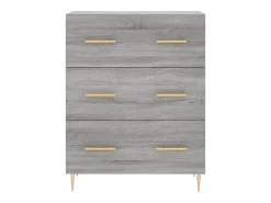 Aparador alto madera contrachapada gris sonoma 69,5x34x180 cm
