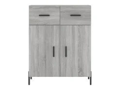 Aparador alto madera contrachapada gris sonoma 69,5x34x180 cm