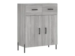 Aparador alto madera contrachapada gris sonoma 69,5x34x180 cm