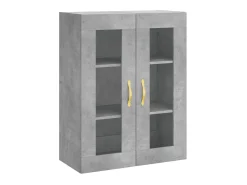 Aparador alto madera contrachapada gris hormigón 69,5x34x180 cm ES78189