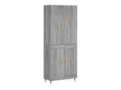 Aparador alto madera contrachapada gris sonoma 69,5x34x180 cm ES555222