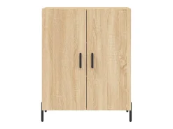 Aparador alto madera contrachapada color roble 69,5x34x180 cm