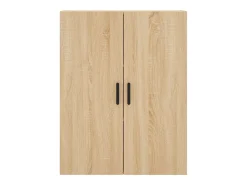 Aparador alto madera contrachapada color roble 69,5x34x180 cm