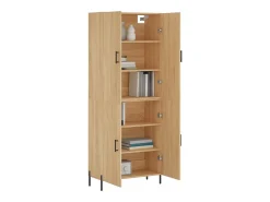 Aparador alto madera contrachapada color roble 69,5x34x180 cm