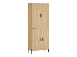 Aparador alto madera contrachapada color roble 69,5x34x180 cm
