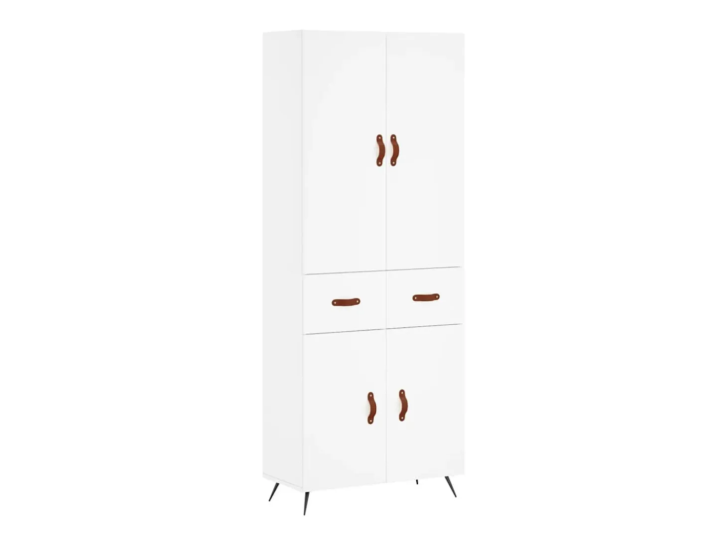 Aparador alto madera contrachapada blanco 69,5x34x180 cm ES79435