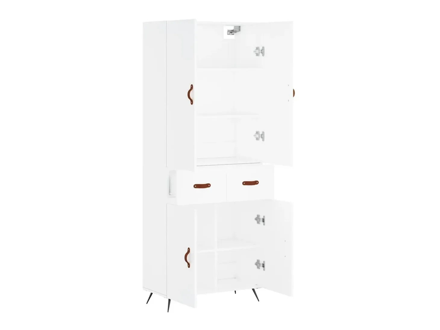 Aparador alto madera contrachapada blanco 69,5x34x180 cm ES79435