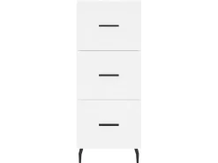Aparador alto madera contrachapada blanco 34,5x34x180 cm ES57482