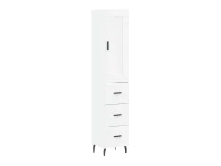Aparador alto madera contrachapada blanco 34,5x34x180 cm ES57482