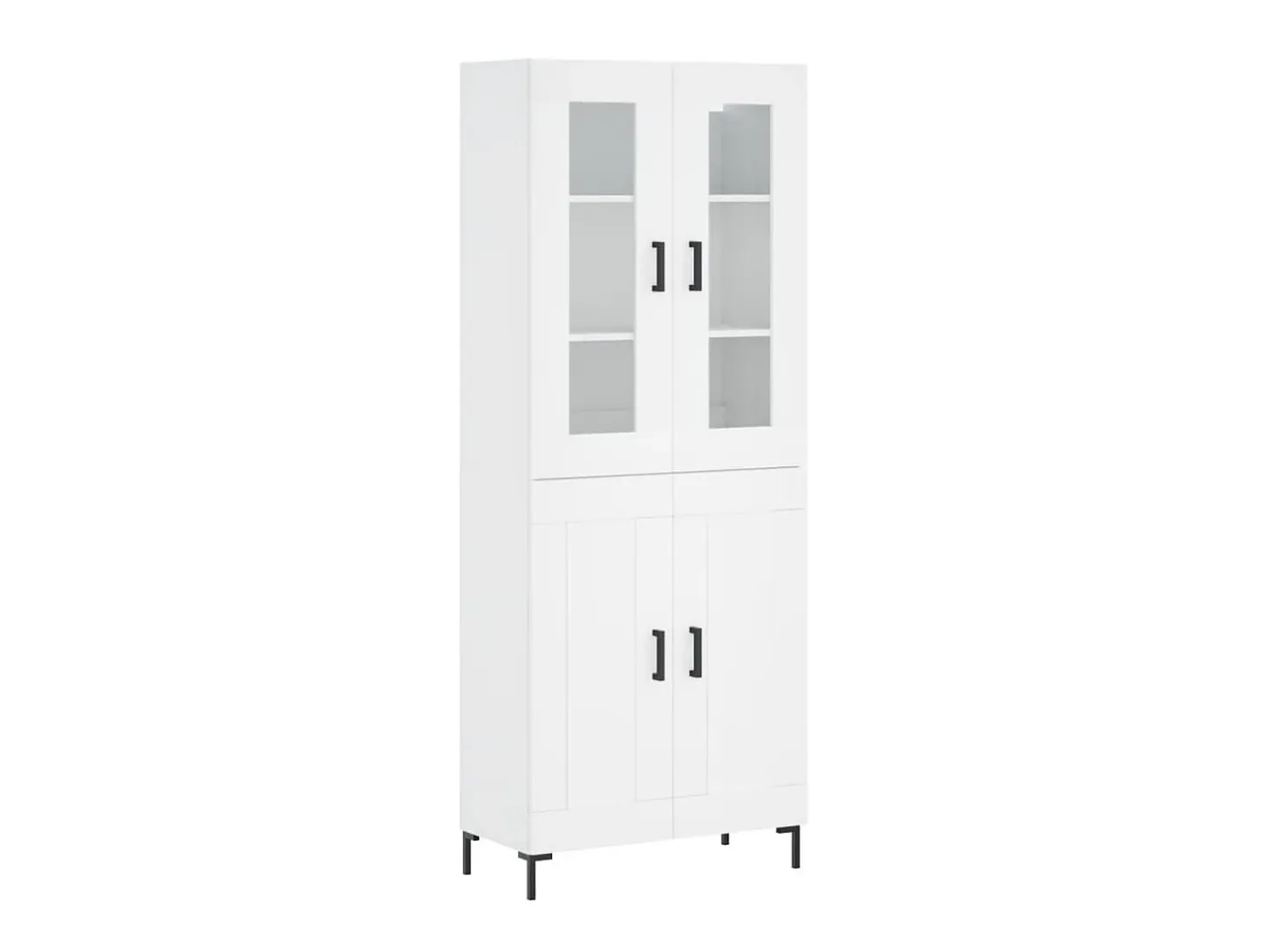 Aparador alto madera contrachapada blanco 69,5x34x180 cm ES42238