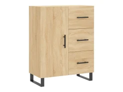 Aparador alto madera contrachapada color roble 69,5x34x180 cm