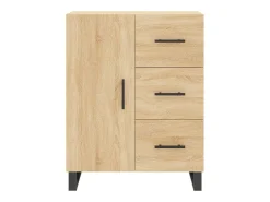 Aparador alto madera contrachapada color roble 69,5x34x180 cm