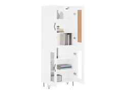 Aparador alto madera contrachapada blanco 69,5x34x180 cm