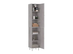 Aparador alto madera contrachapada gris Sonoma 34,5x34x180 cm ES23845