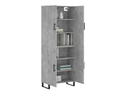 Aparador alto madera contrachapada gris hormigón 69,5x34x180 cm ES41116
