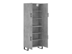Aparador alto madera contrachapada gris hormigón 69,5x34x180 cm ES41116