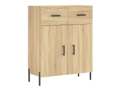 Aparador alto madera contrachapada color roble 69,5x34x180 cm
