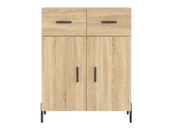 Aparador alto madera contrachapada color roble 69,5x34x180 cm