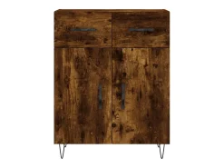 Aparador alto madera contrachapada roble ahumado 69,5x34x180 cm